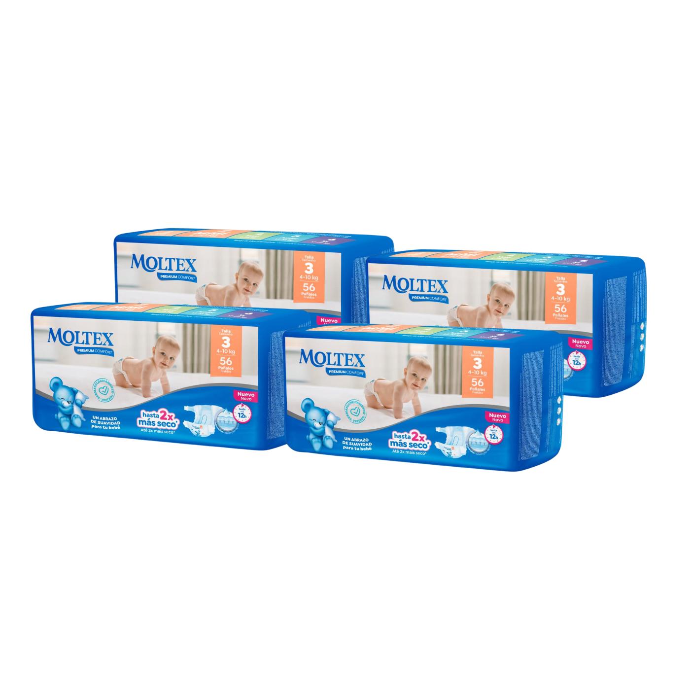 Confezione da 4 pannolini Moltex Premium Comfort T3 (4-10 kg) 56 pezzi