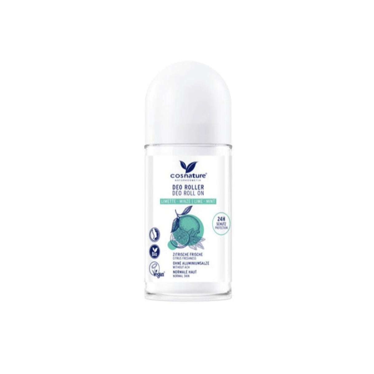 Déodorant roll-on 24h menthe & citron vert BIO Cosnature 50 ml