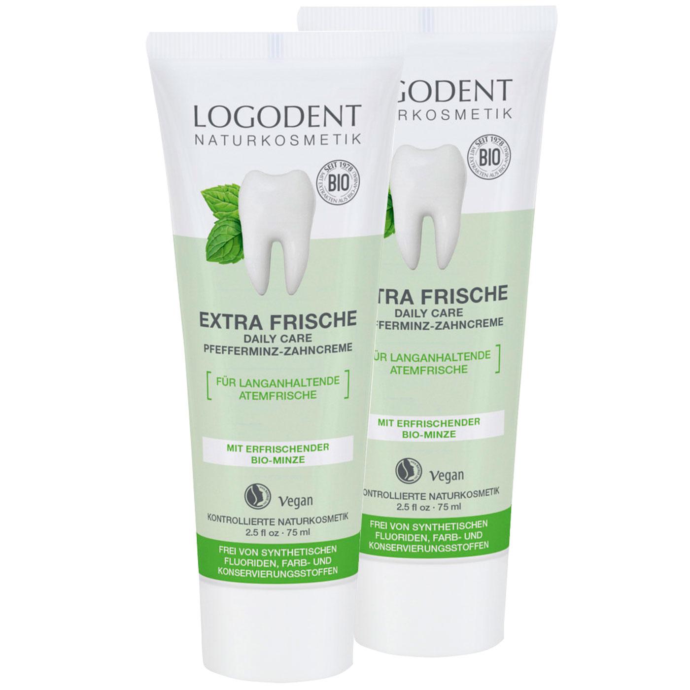 Confezione promozionale 2 x Dentifricio alla menta Bio Daily Care Logona 75 ml