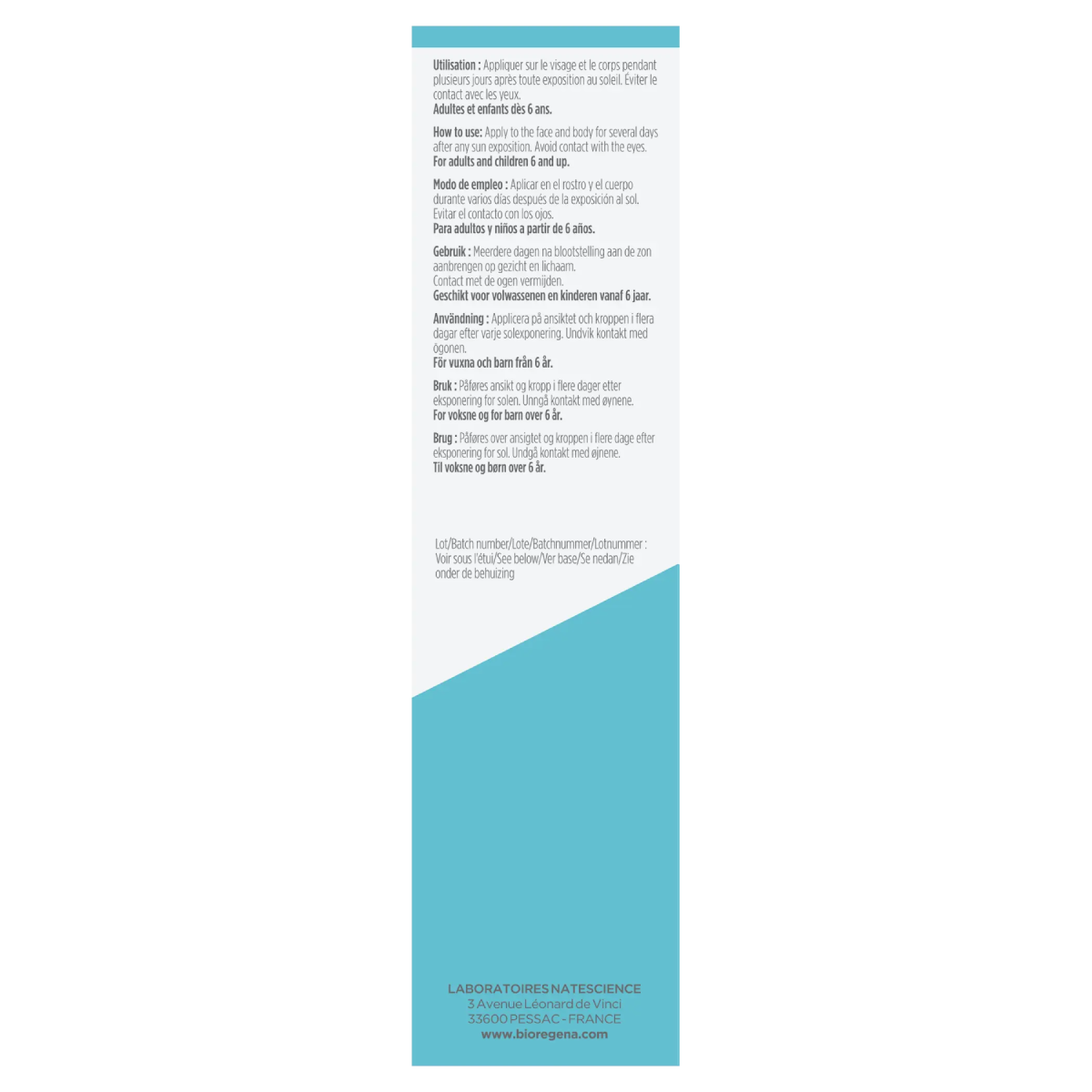Hypoallergene biologische aftersun Bioregena, 125 ml