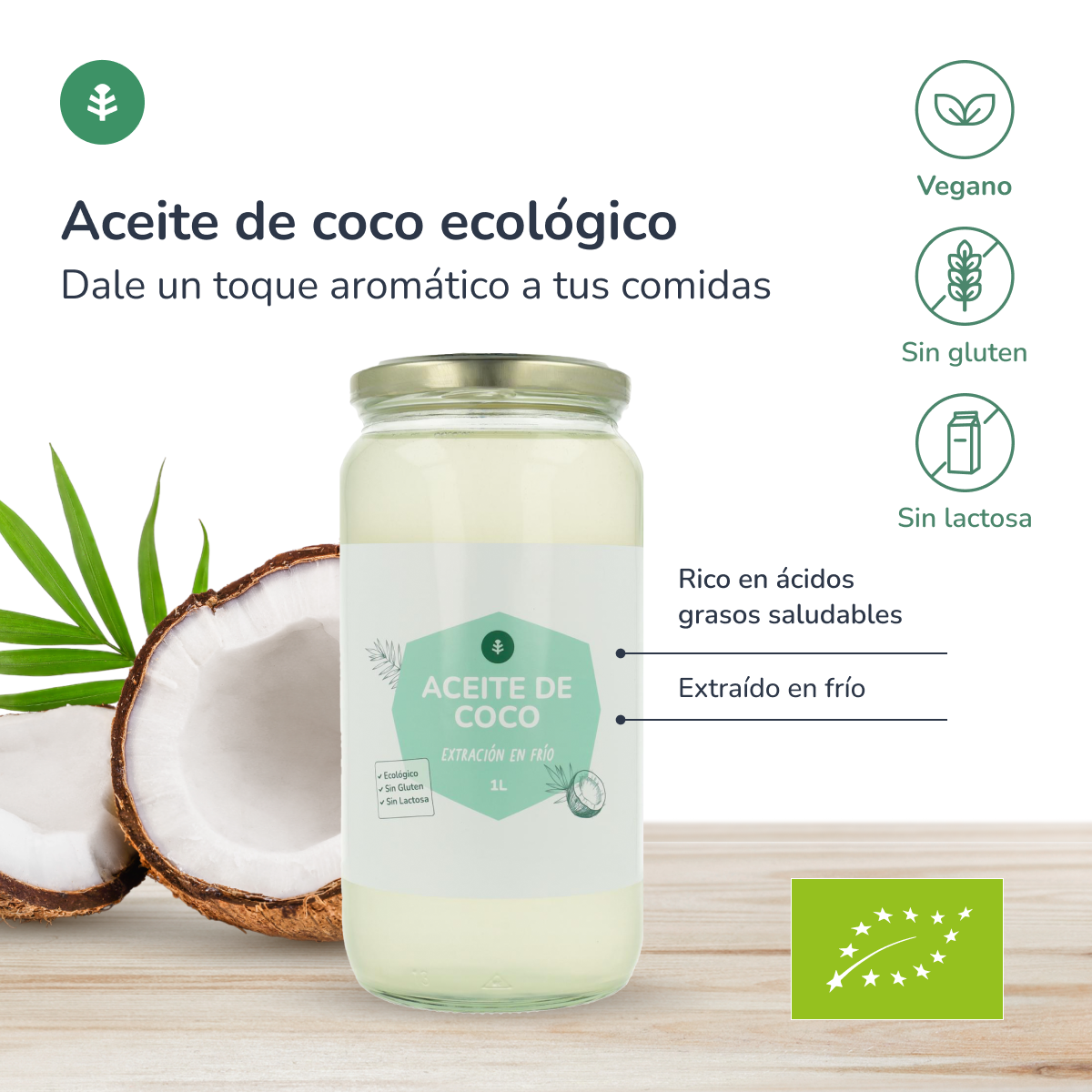 Olej kokosowy z pierwszego tłoczenia ECO Planeta Huerto 1L