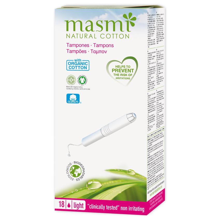 Reguliere tampon met applicator Mini katoen ECO Masmi, 18 stuks