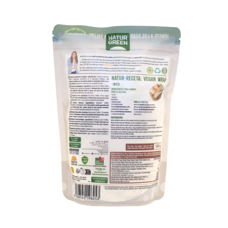 NaturGreen Organic Gluten-Free Chickpea Flour 500 g