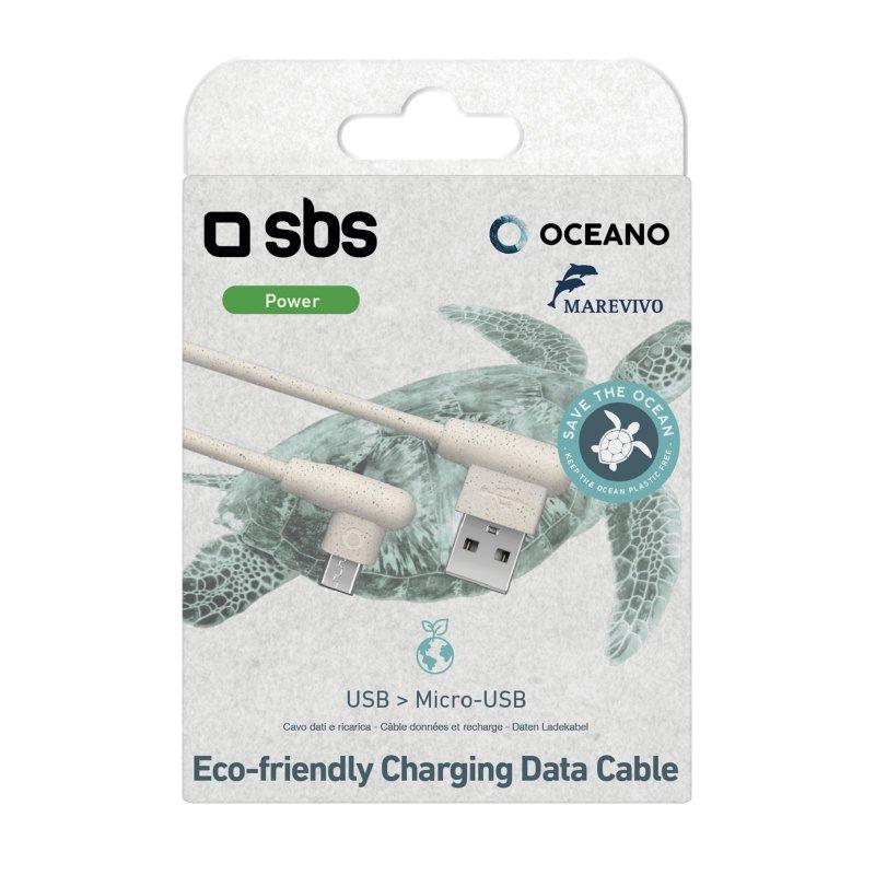 Eco-friendly Micro-USB-kabel gemaakt van 35% biologisch afbreekbare materialen SBS Wit