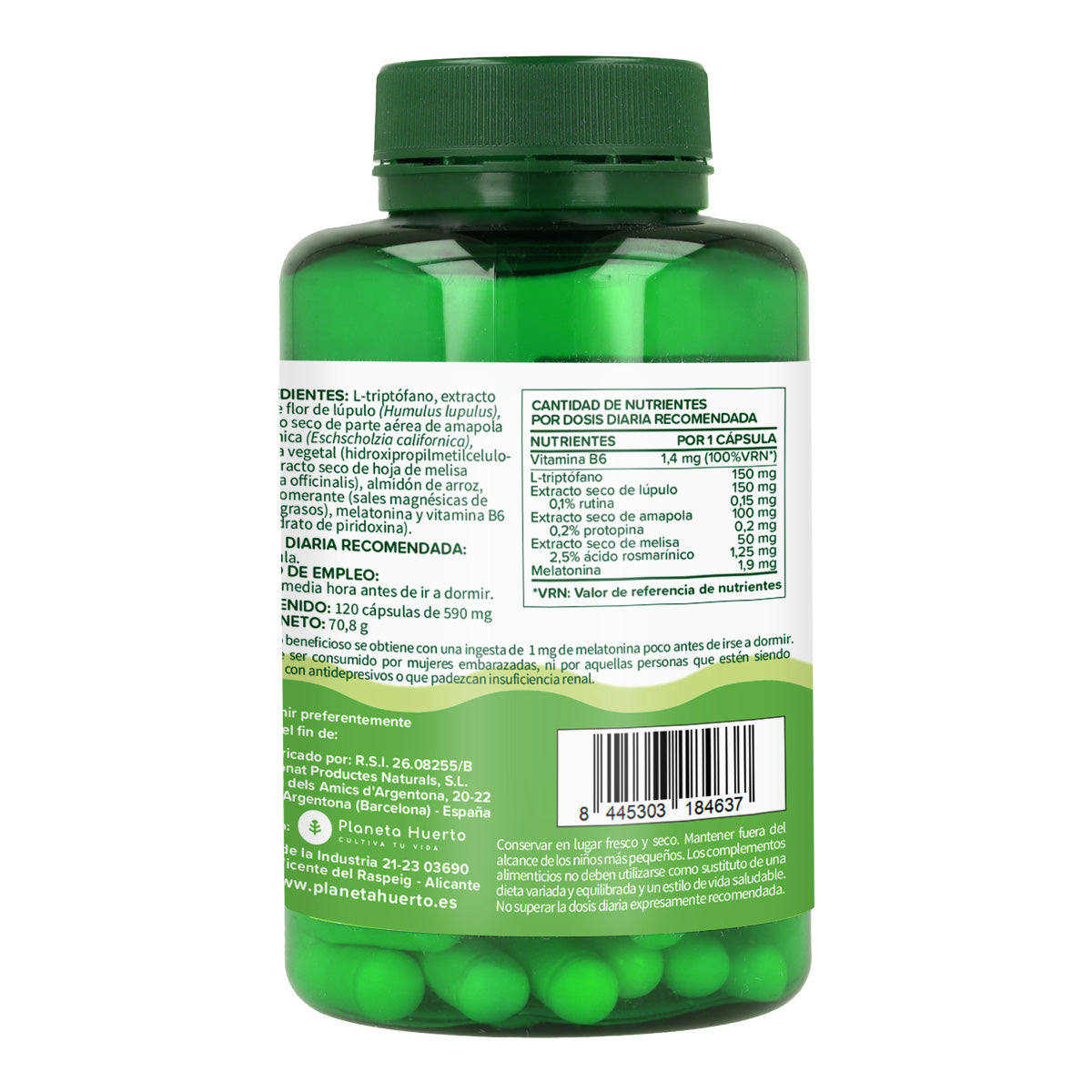 Opakowanie 2xMelatonina complex Planeta Huerto 120 kaps