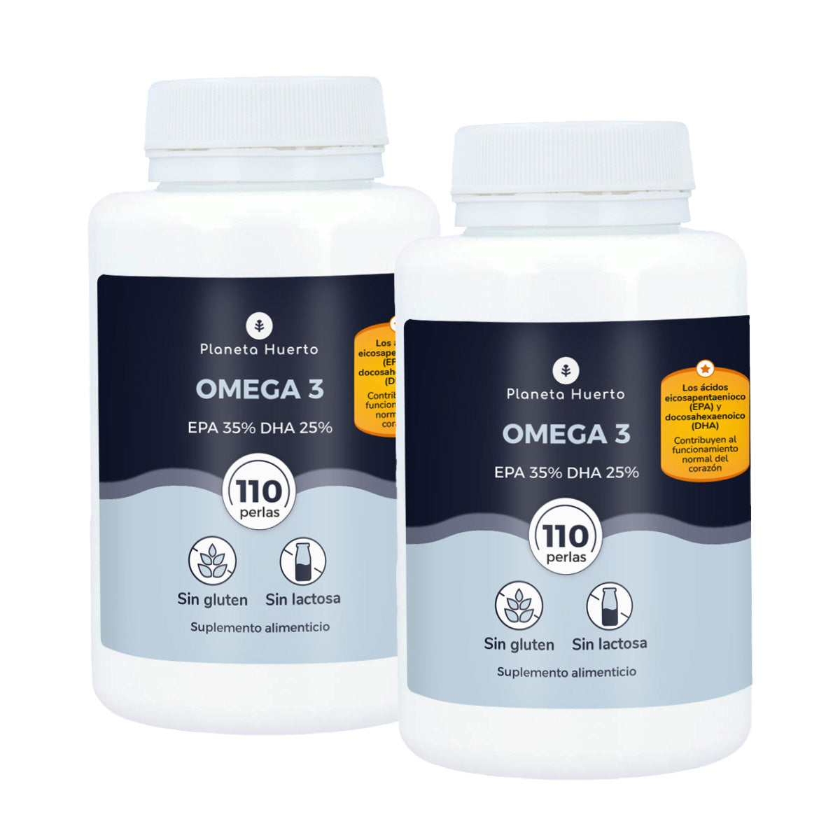 Förpackning 2x Omega 3 EPA 35% DHA 25% Planeta Huerto 110 pärlor