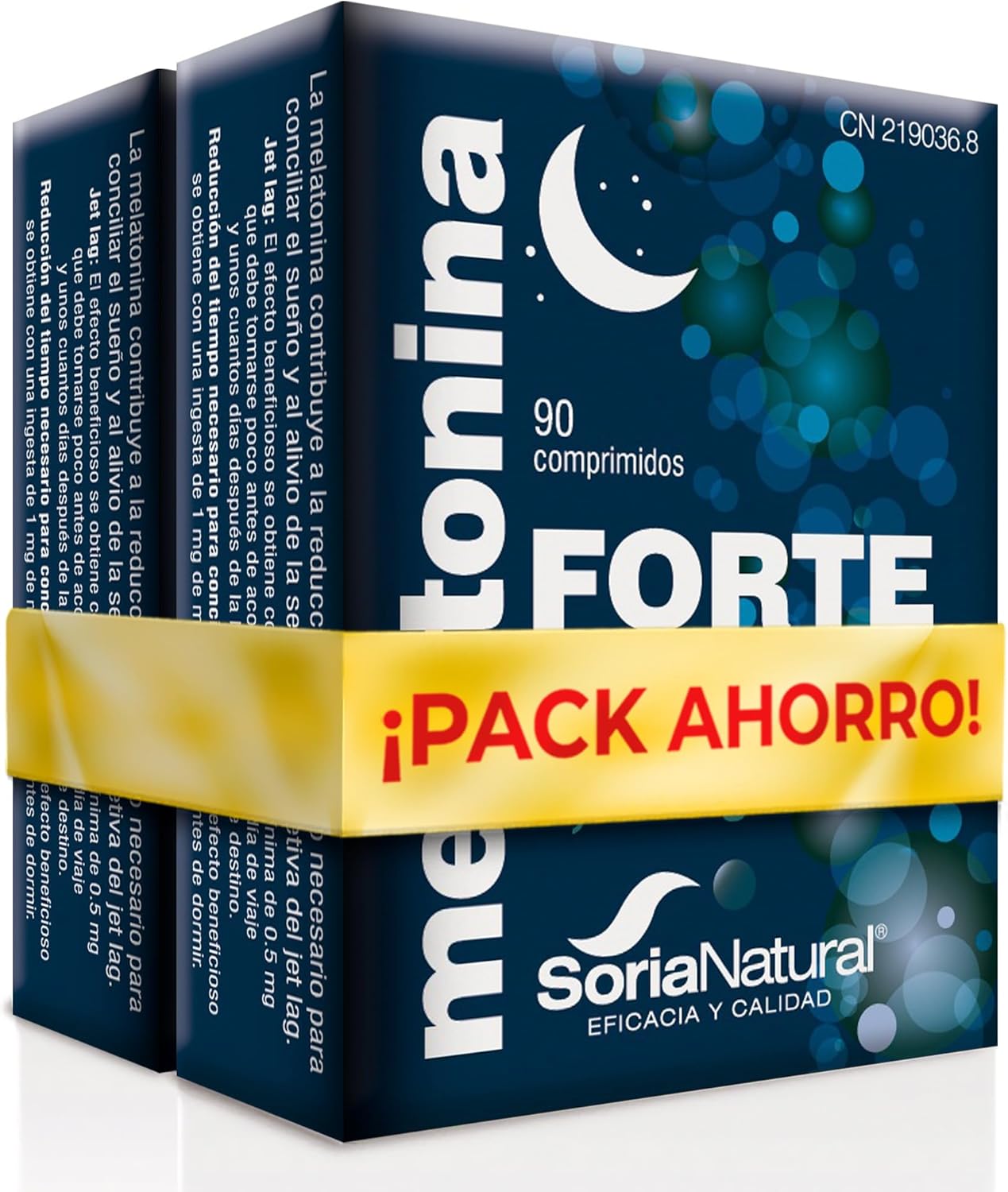 Pakket 2X Melatonine 100% puur Soria Natural 90 tabletten