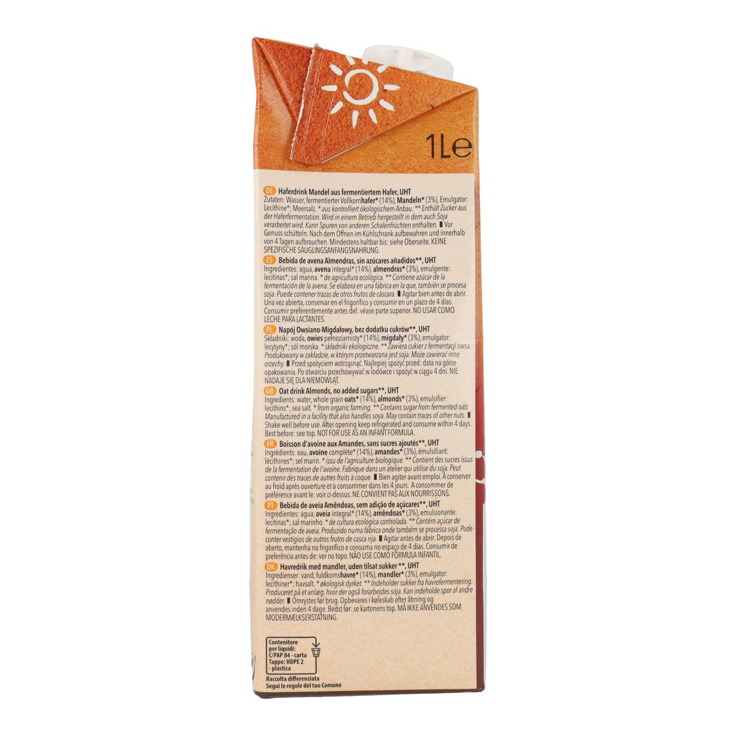 Natumi biologische haver- en amandeldrank 1 l