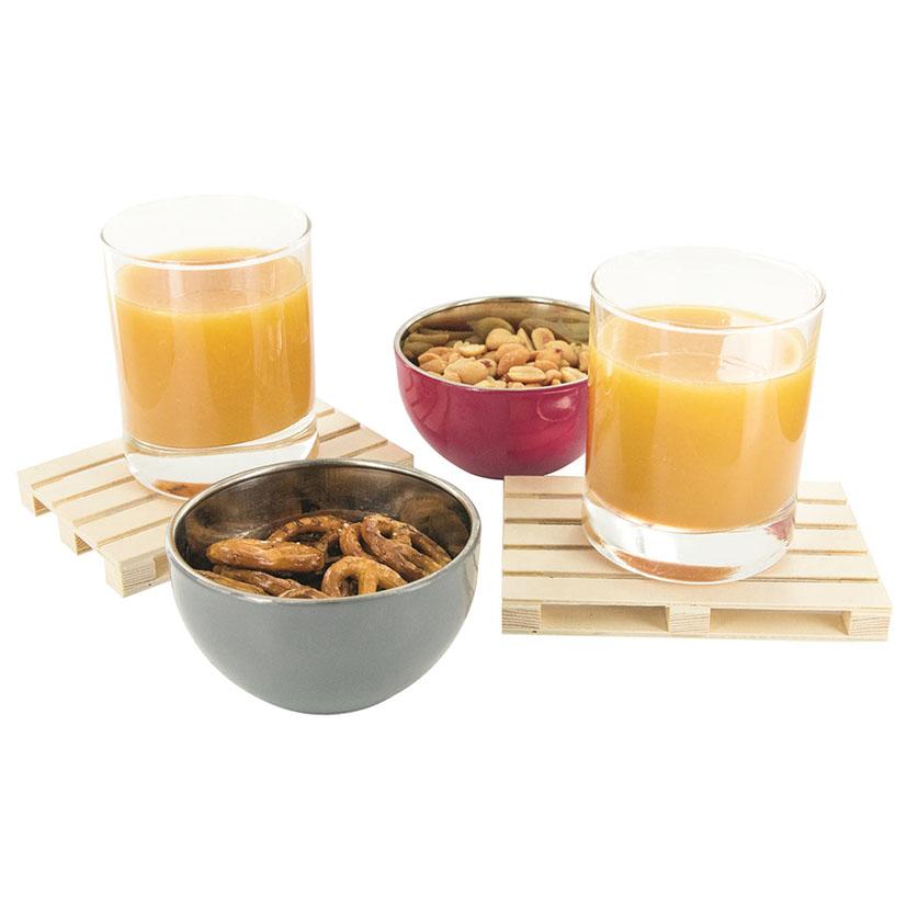 Sous-verres en palettes de bois 4 unités