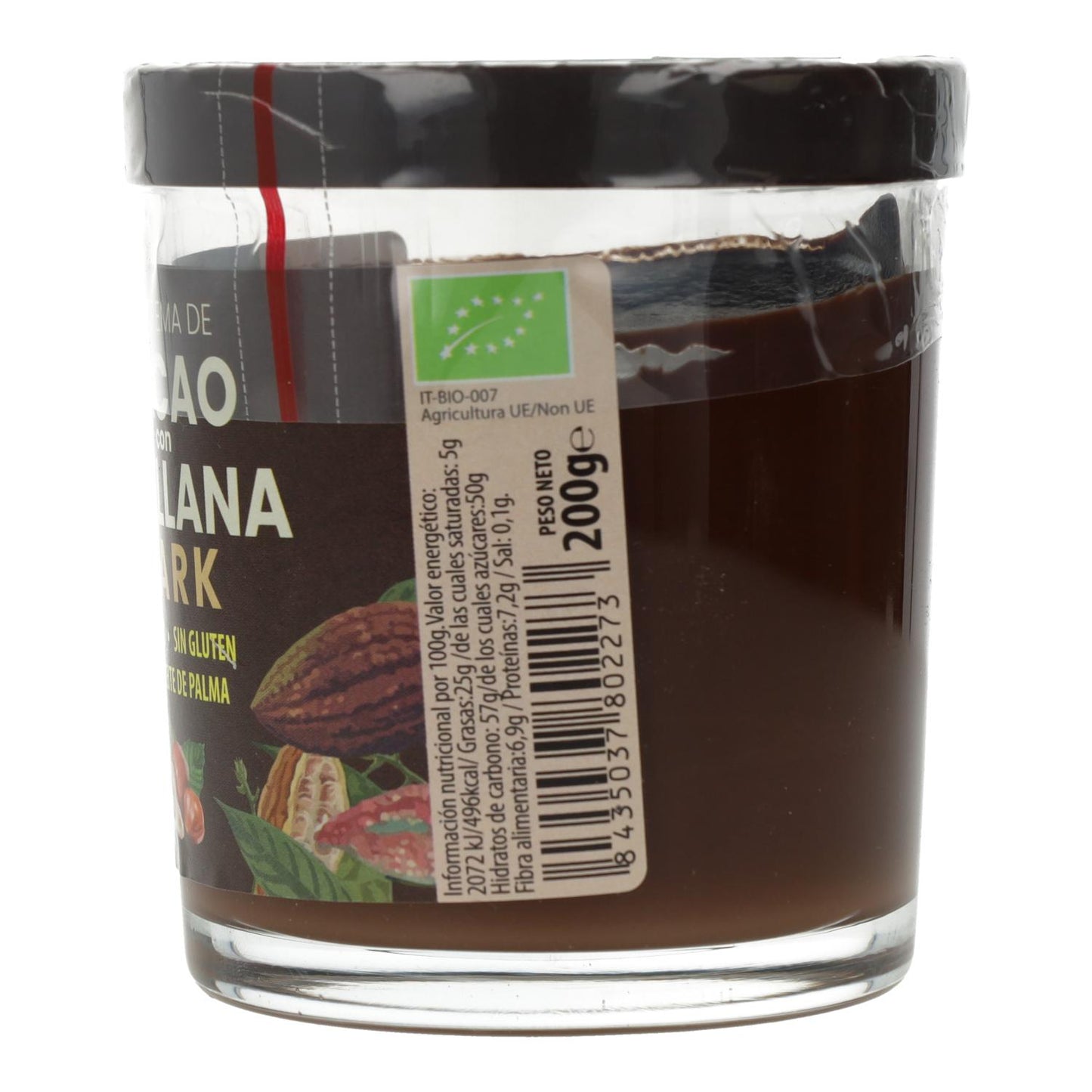 Crema vegana al cacao fondente con nocciole biologiche Sol Natural 200 g