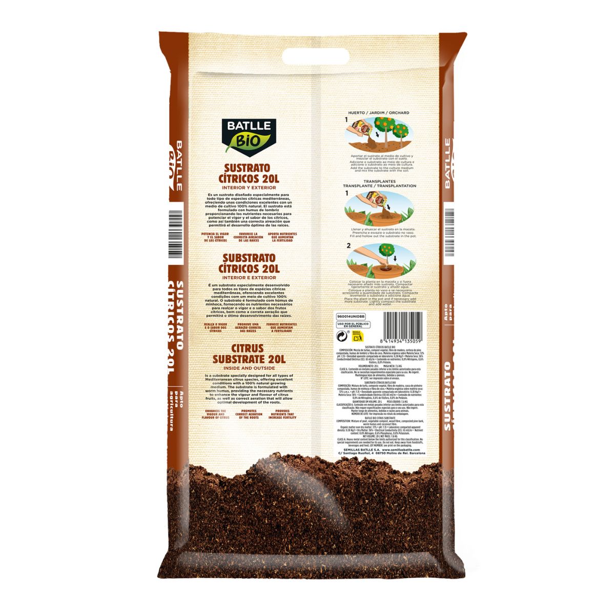 Podłoże ekologiczne dla cytrusów Batlle Bio 20 L