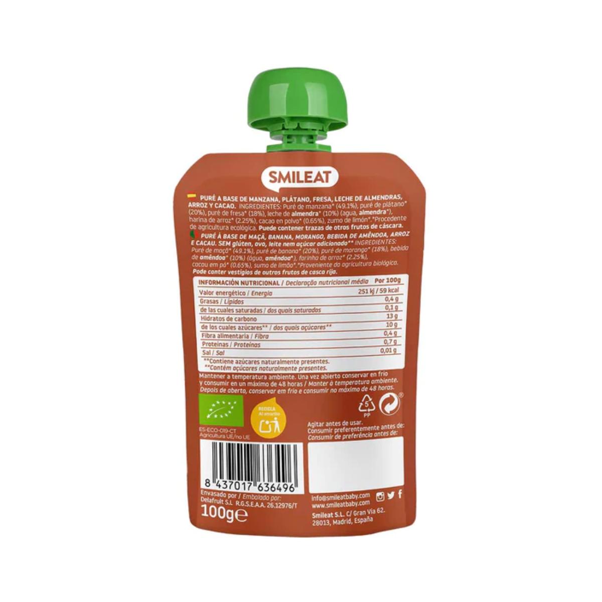 Pouch Amande, cacao et fraise ECO Smileat, 100 g