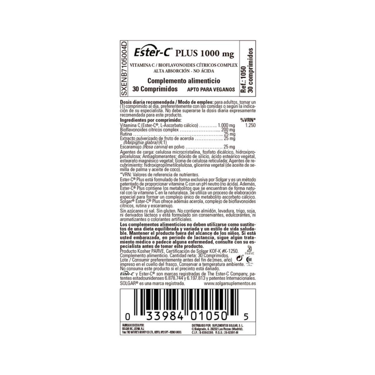 Ester C plus Vitamina C, 30 compresse da 1000 mg