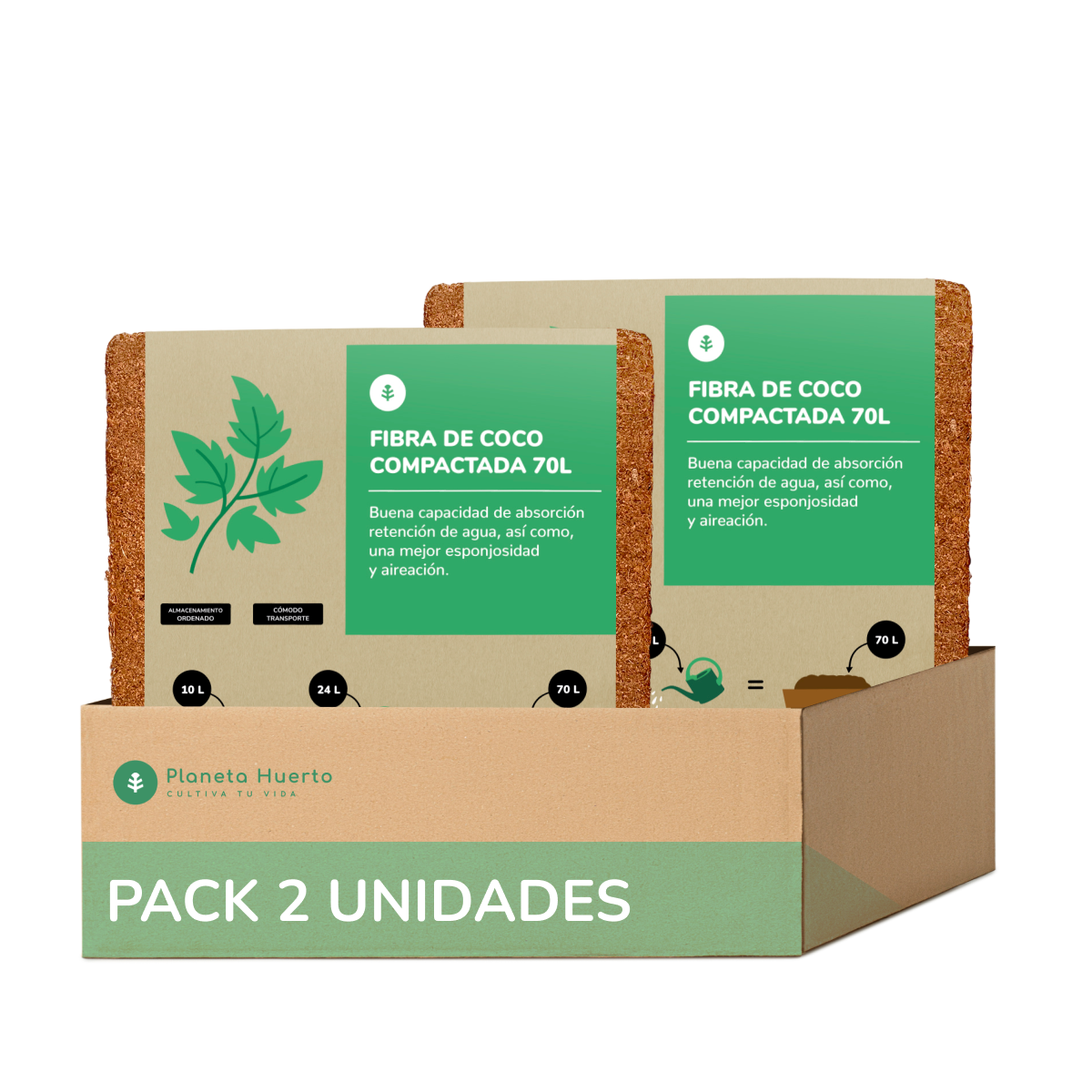 Pack 2xGarden Planet Coco Fibre Substrate 70 Litres