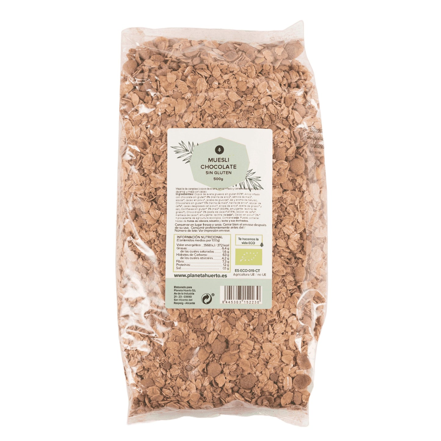 Glutenfreies Schokoladenmüsli ECO Planeta Huerto 500 g