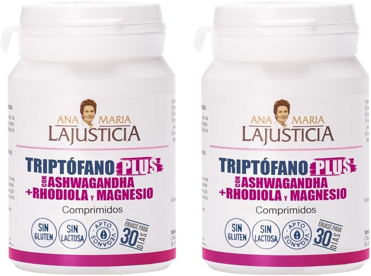 Pack of 2 Tryptophan Plus with Ashwagandha + Rhodiola and Magnesium Ana María LaJusticia 60 tablets