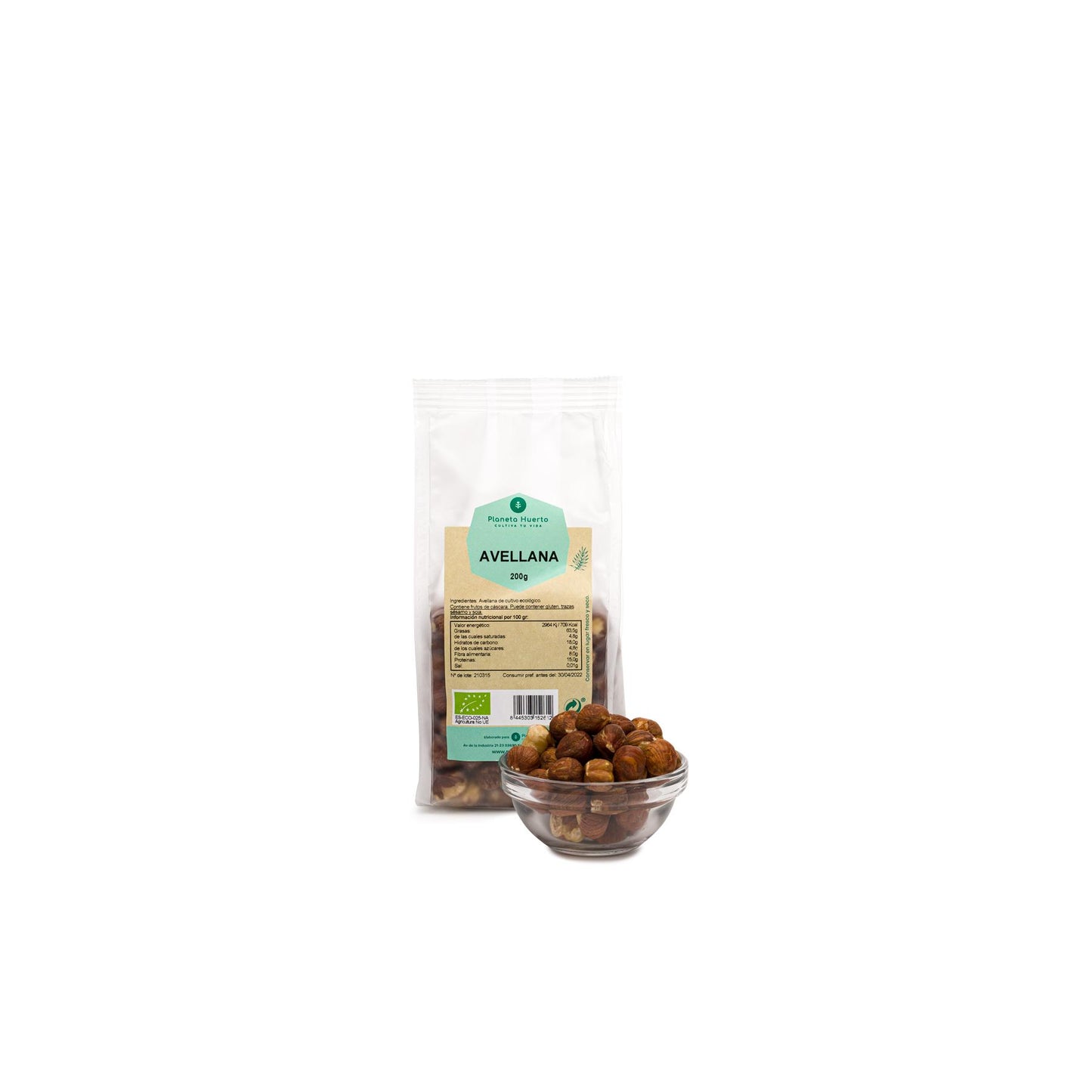 Noisettes brutes ECO Planeta Huerto 200 g