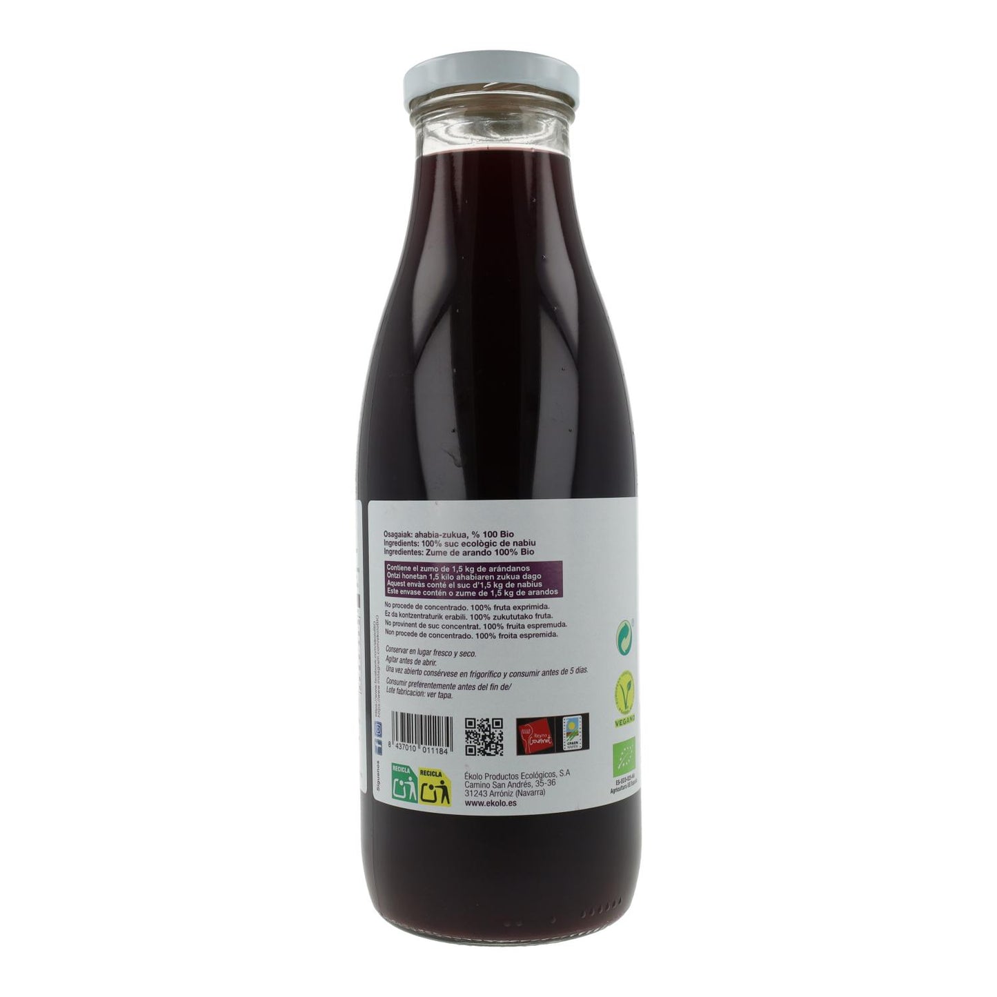 100% Organic Cranberry Juice, ékolo 750 ml