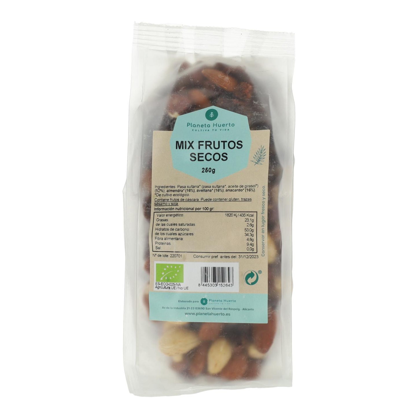 Mix van gedroogde vruchten ECO Planeta Huerto 250 g