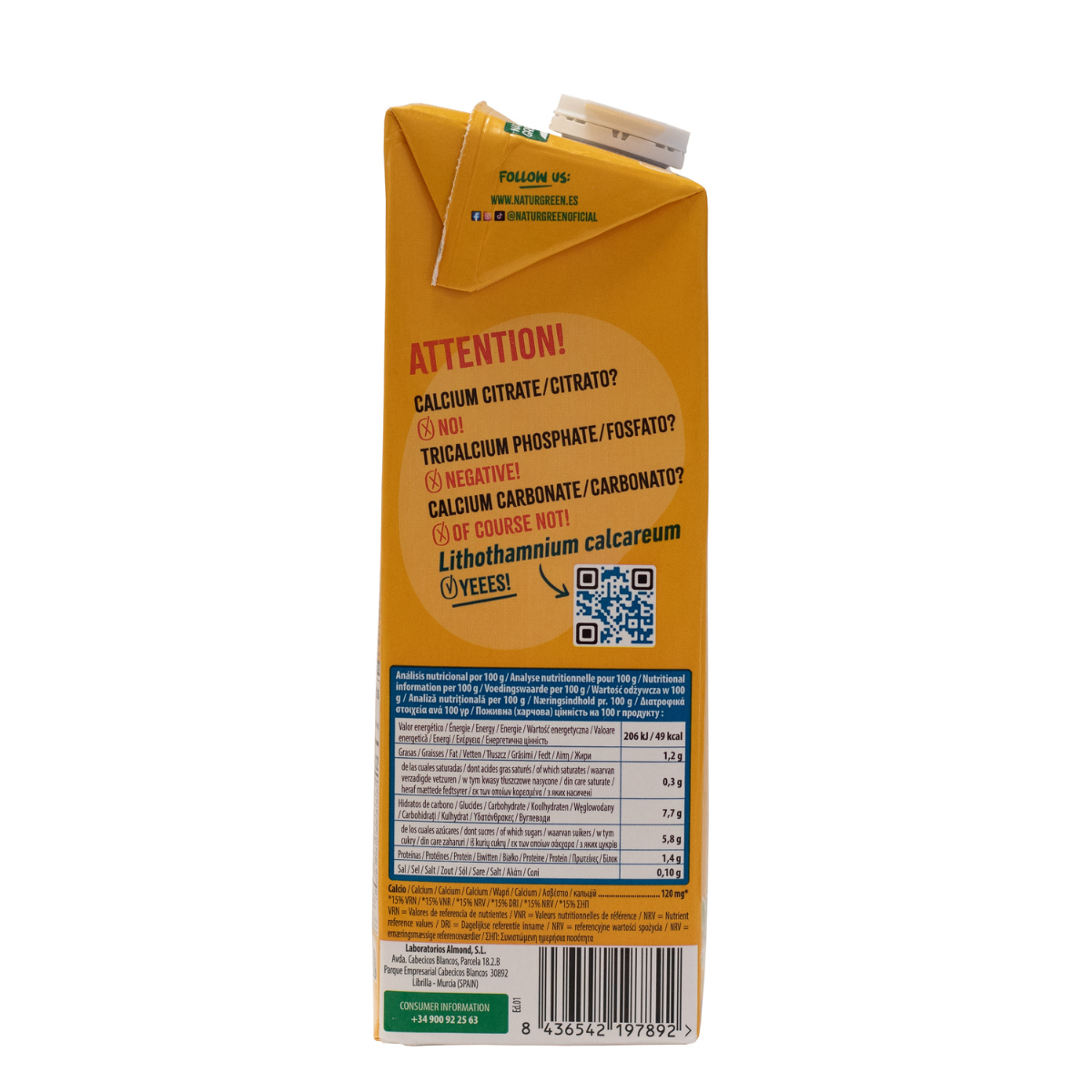 6er-Pack Naturgreen Haferdrink mit Kalzium ohne Zuckerzusatz 1 Liter