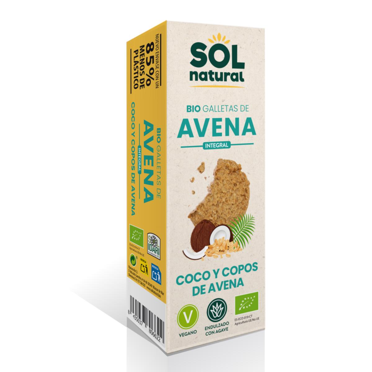 Havrekakor med kokos och agave bio Sol Natural 175 g