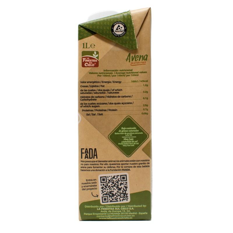 Pack of 6 x La Finestra Sul Cielo Gluten-Free Oat Drink 1 L