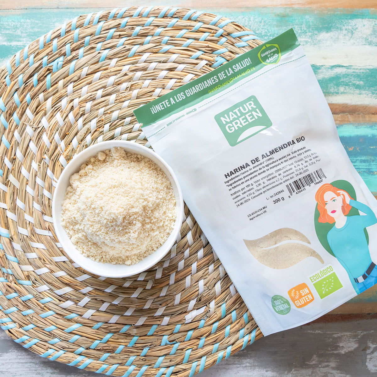 Glutenvrije biologische amandelmeel NaturGreen 300 g