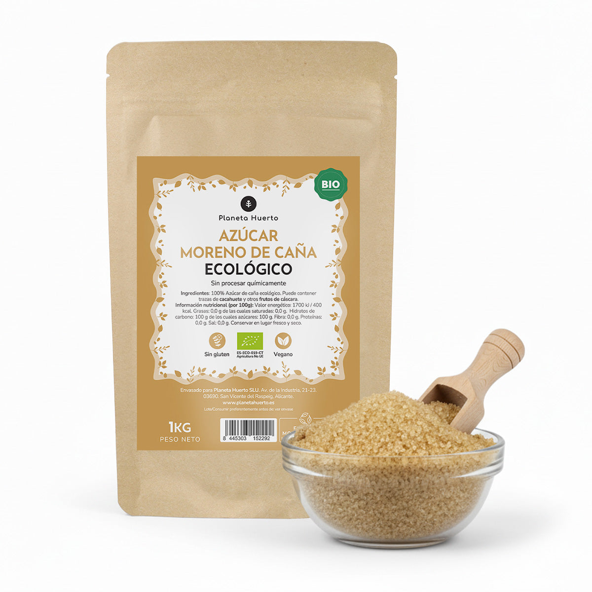 Bruine rietsuiker ECO Planeta Huerto 1kg