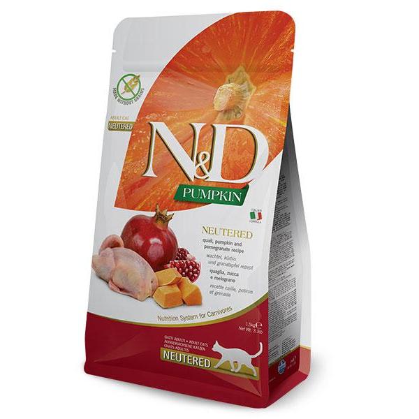 ND Pumpkin Neutred kwartel Voer voor gecastreerde katten Farmina 5 kg