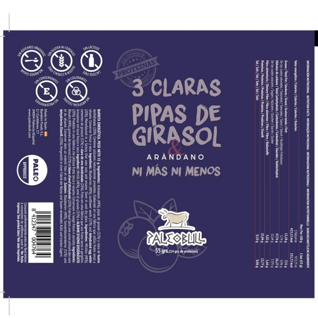 Barre énergétique aux myrtilles et graines de tournesol Paleobull 55 g