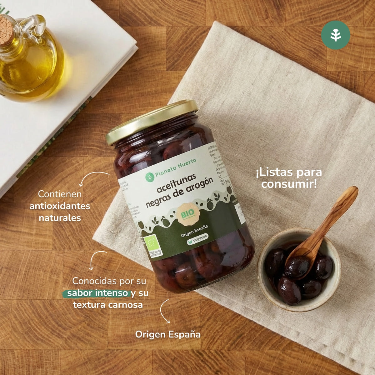 Black olives from Aragon Eco Planeta Huerto 390 gr