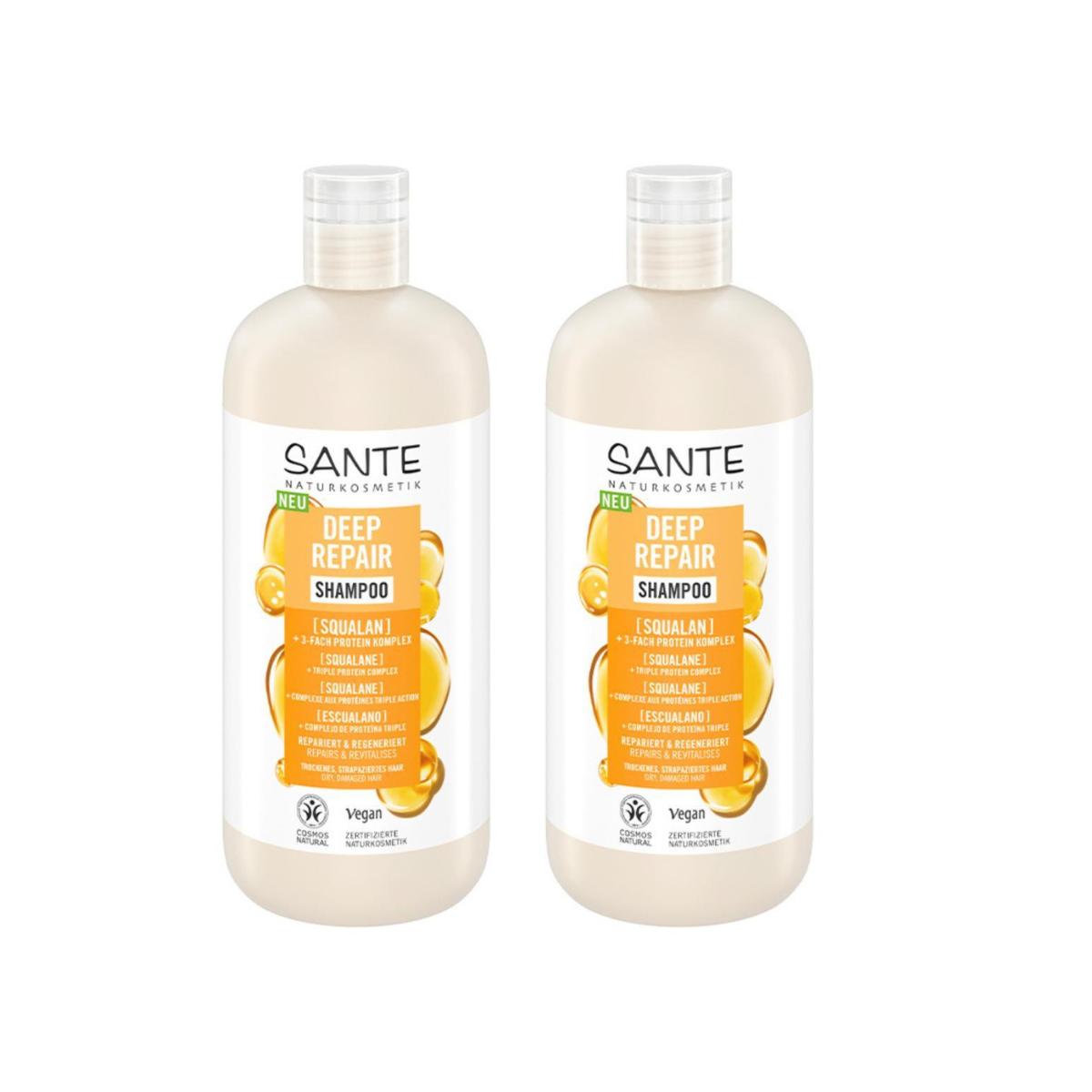 2er-Pack Tiefenreparatur-Shampoo Squalan Sante 500 ml