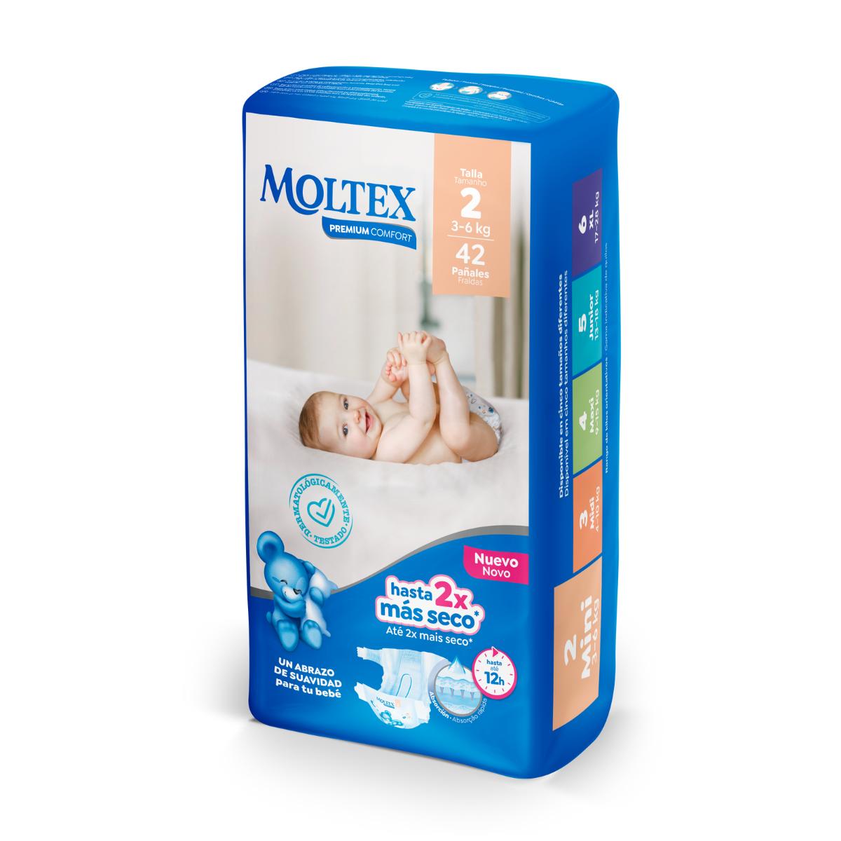 Pannolini Moltex Premium Comfort T2 (3-6 kg) 42 pezzi