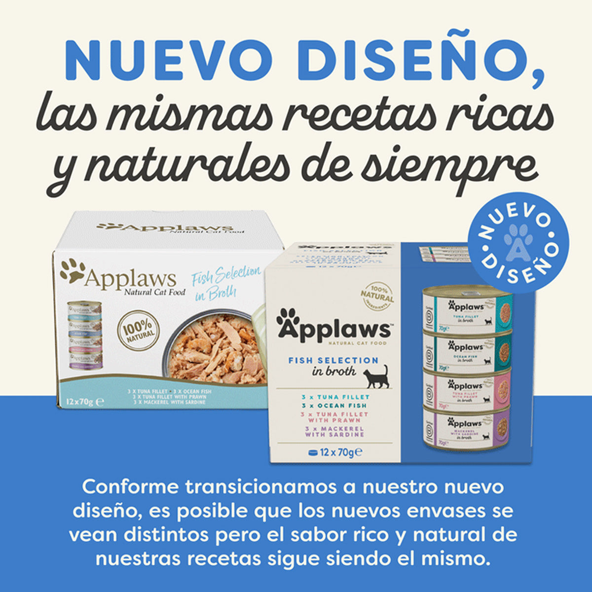 Applaws Cat Puszka z wyborem ryb Multipack 12 x 70 g Mokra karma w bulionie dla kotów