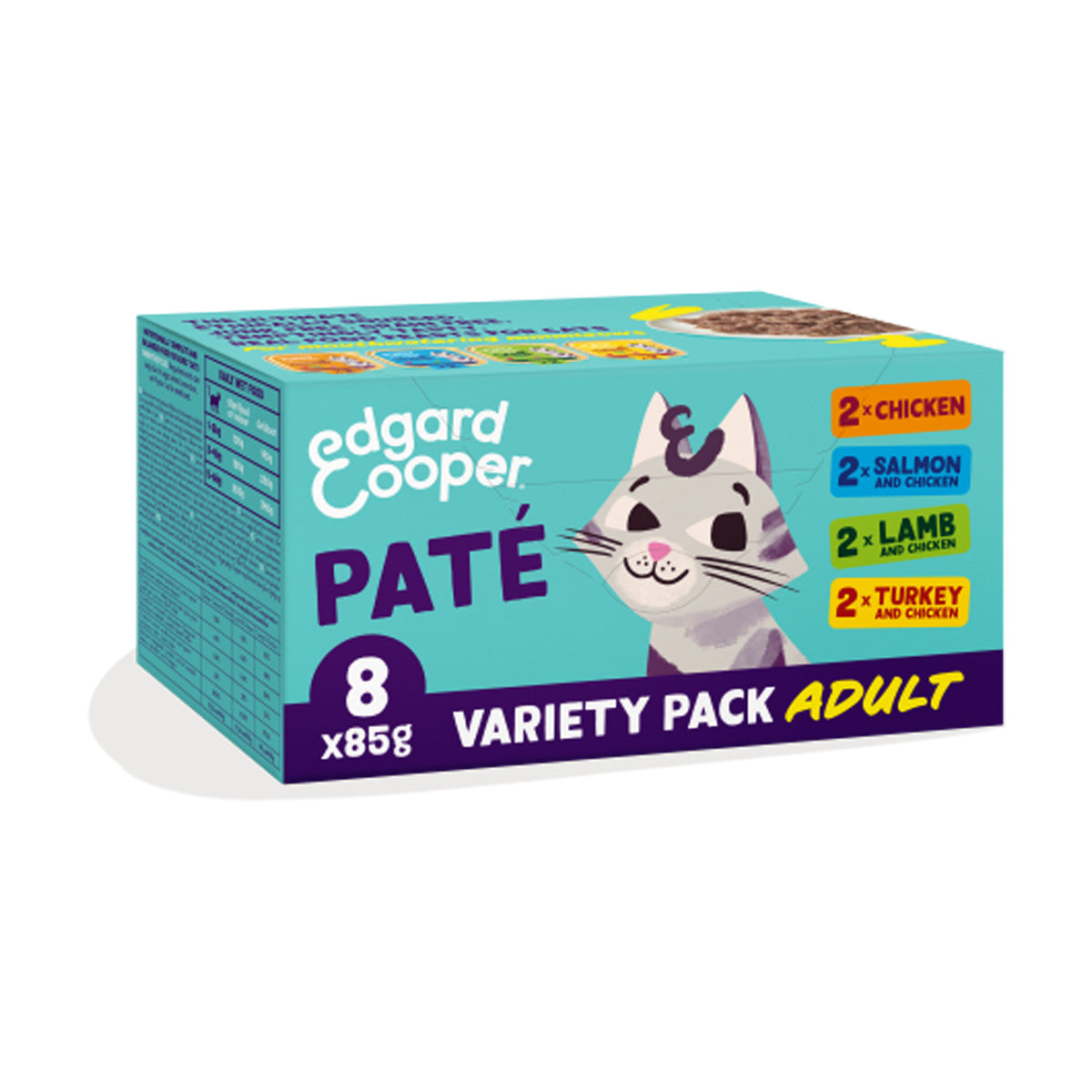 Multipack 8 x 85 g Paté in bakje Edgard & Cooper natvoer