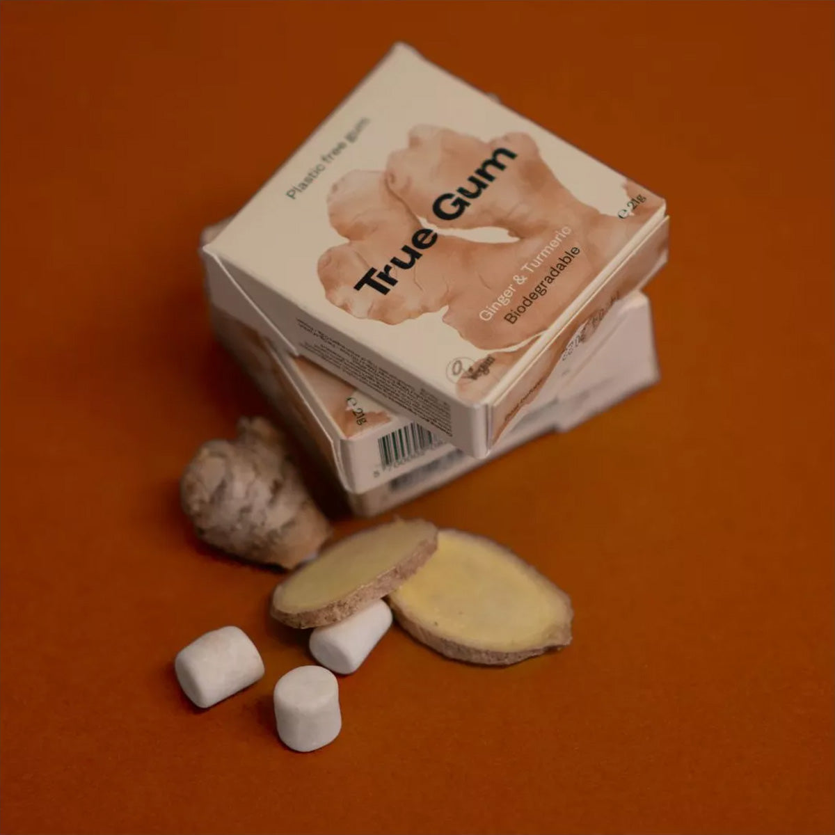 Plasticvrije kauwgom met gember en kurkuma 21 g