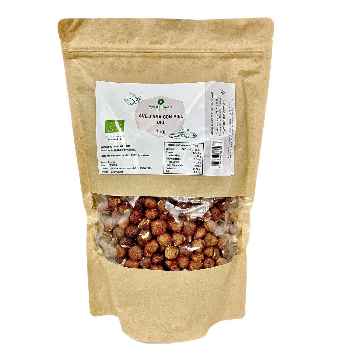 Hazelnoot met schil ECO Planeta Huerto 1 kg