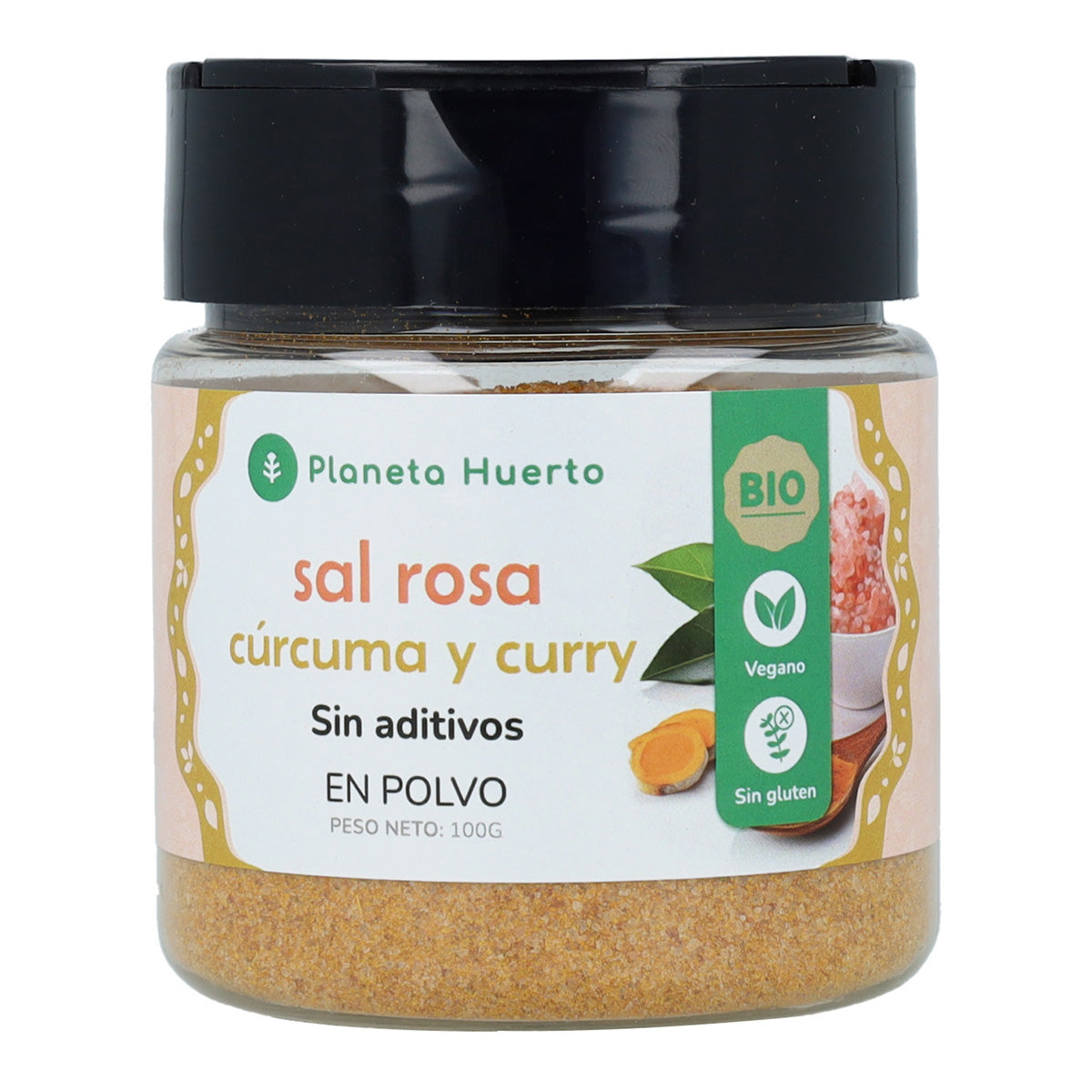 Roze zout met kerrie en kurkuma Planeta Huerto 100g
