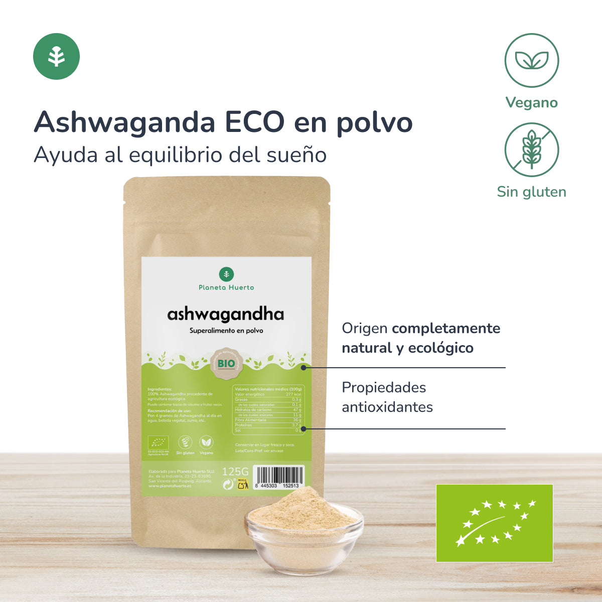 Ashwagandha w proszku ECO Planeta Huerto 125 g