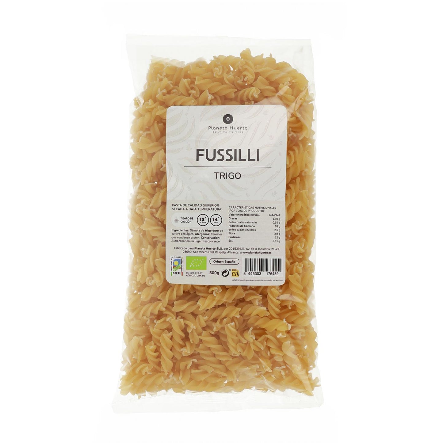 Fussilli of wheat ECO Planeta Huerto 500gr