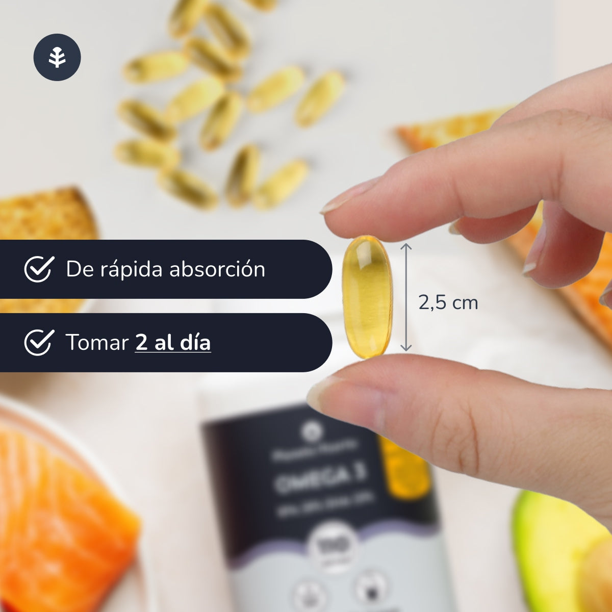 Förpackning 2x Omega 3 EPA 35% DHA 25% Planeta Huerto 110 pärlor