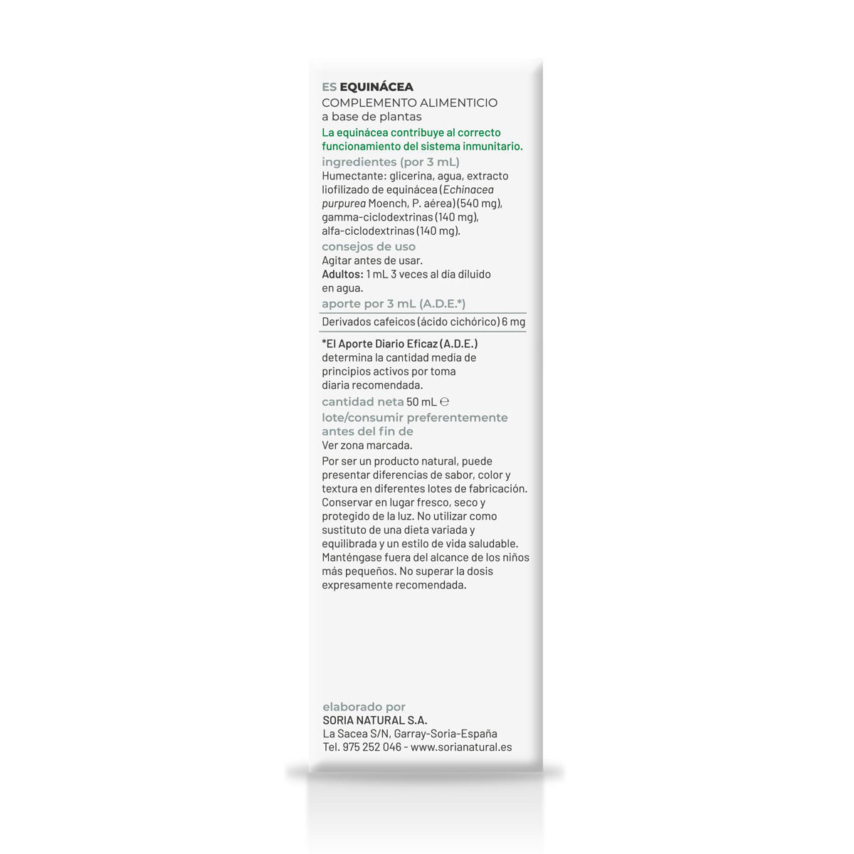 Lot de 3 extraits d'échinacée Soria Natural, 50 ml