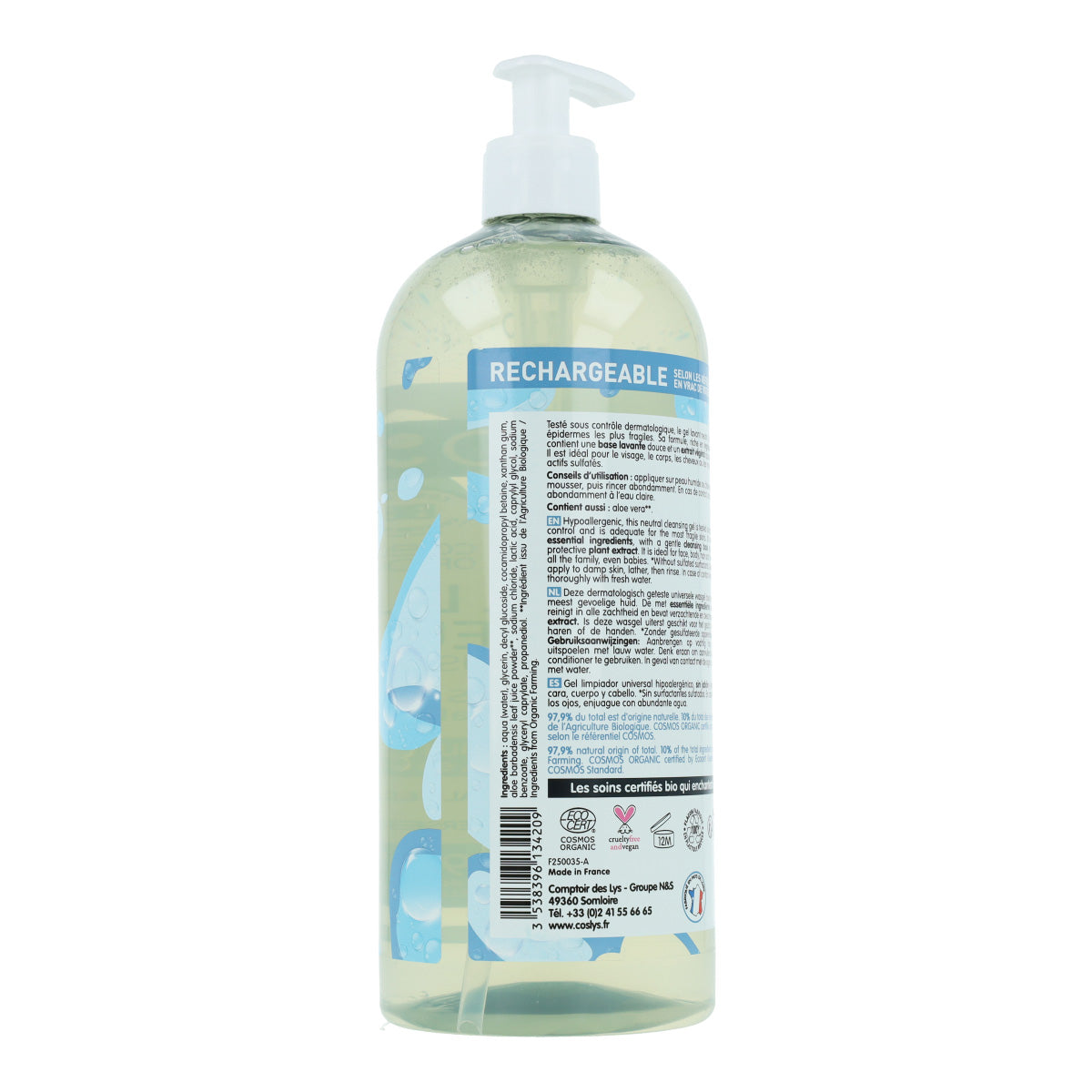 Coslys unscented universal shower gel, 1 l