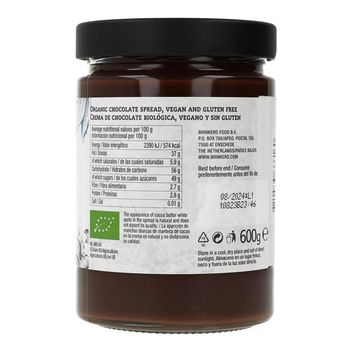 Crema al cioccolato vegana senza glutine La Vida Vegan 600 g