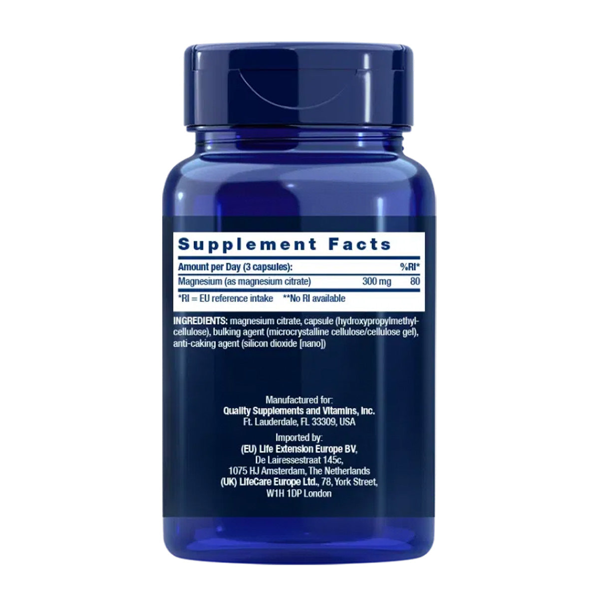 Magnesium (citrat) 100 mg, Life Extension 100 kapslar