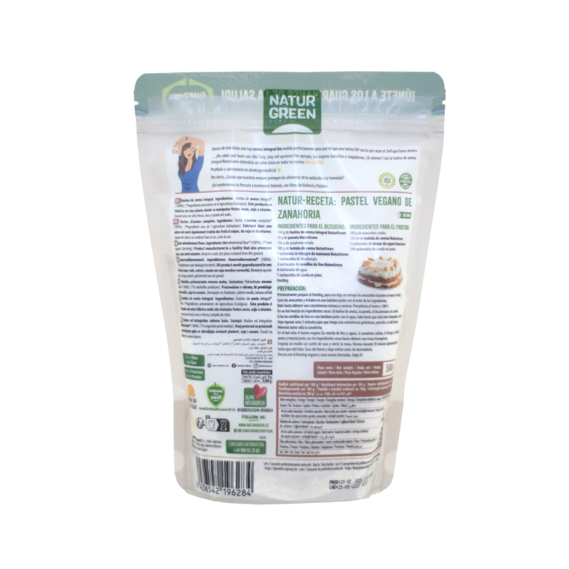 Glutenvrije volkoren havermeel NaturGreen 500 g