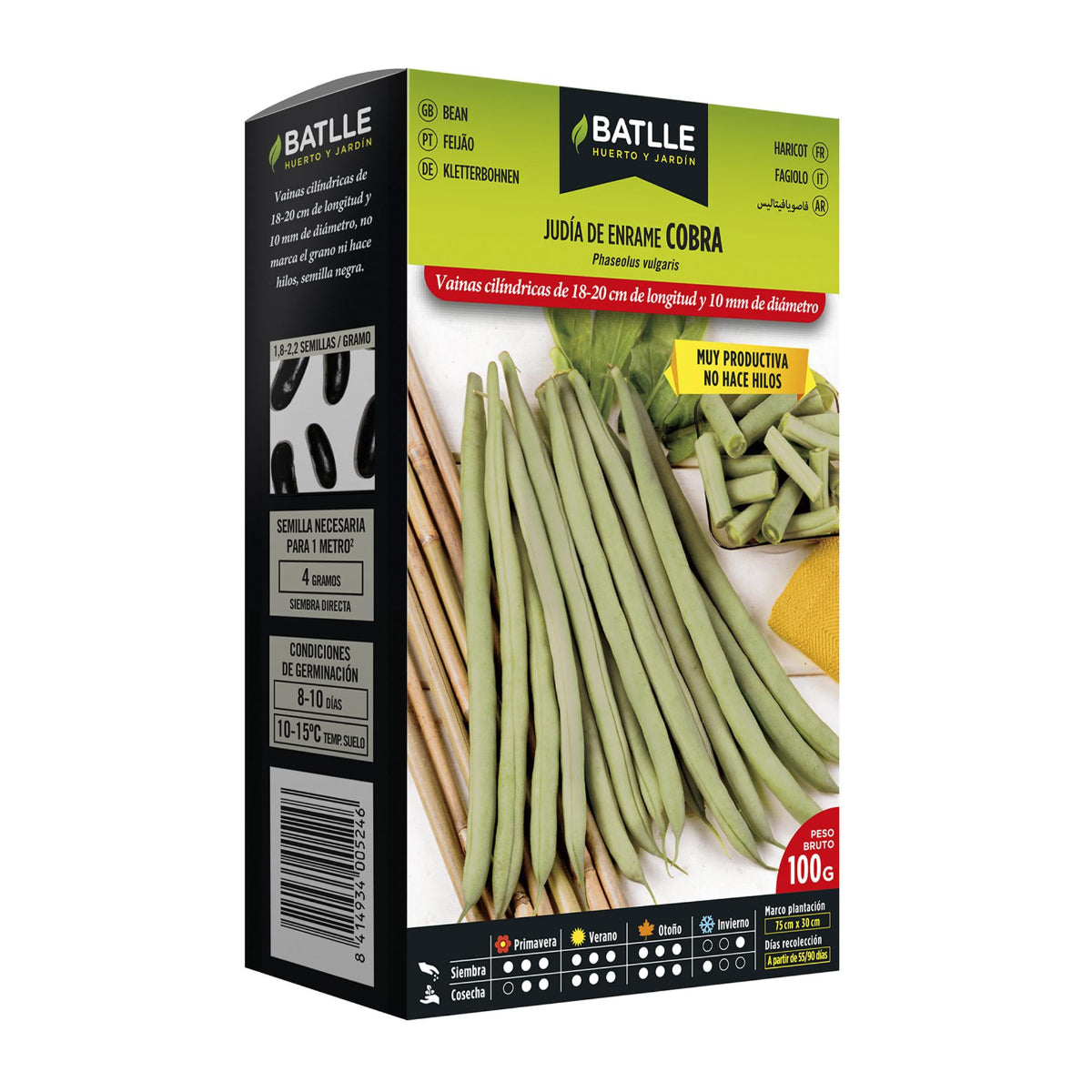 Semi di fagiolo piatto rampicante Cobra 250 g Batlle
