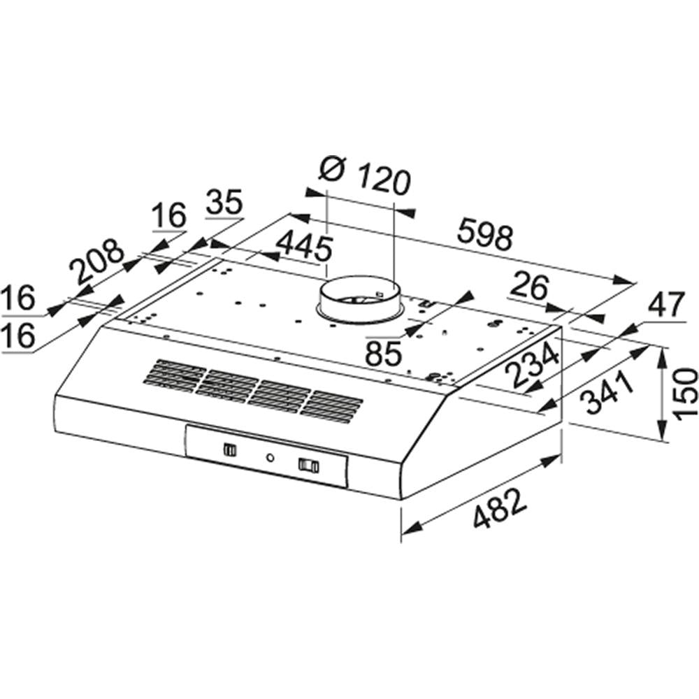 Spiskåpa Brisa Plus 60 Mepamsa Svart