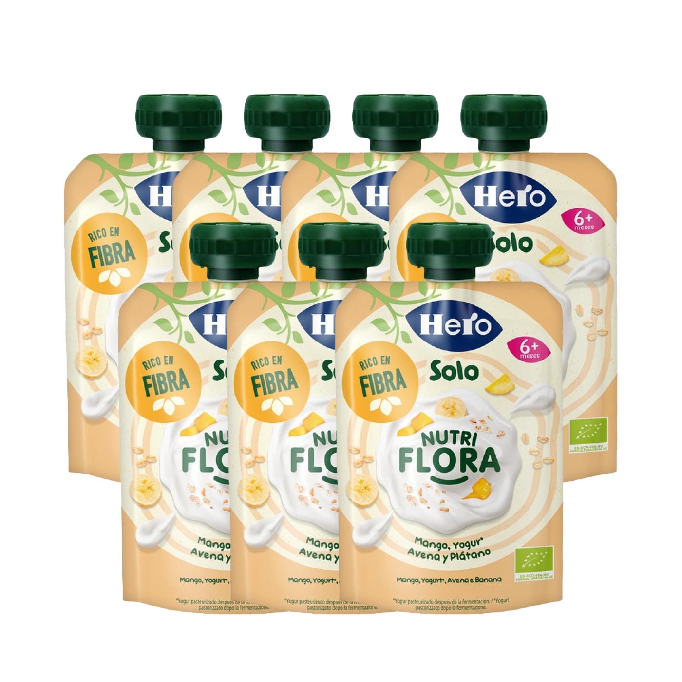 Zestaw 7 saszetek Nutri Flora o smaku mango, jogurtu, owsa i banana 100 g-Hero Solo