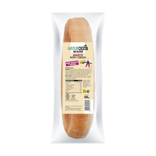 Recette de baguette aux 3 céréales sans gluten 100 g Naturcesta